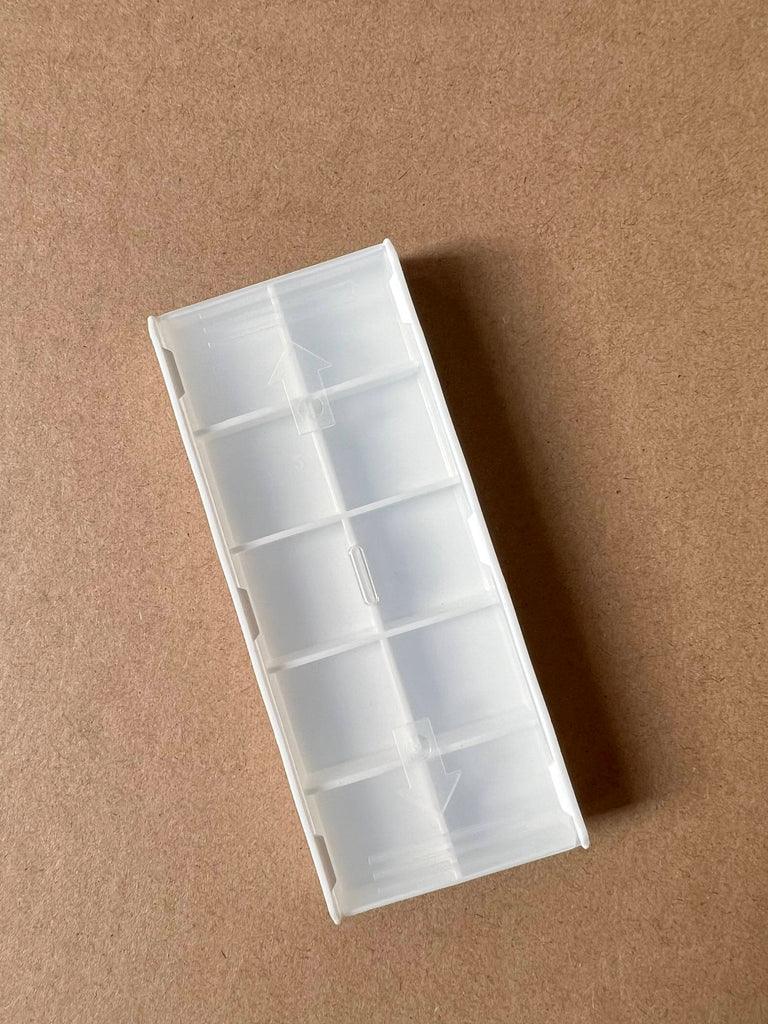 SCC Small Parts Plastic Storage Box, 10 Compartments, WHITE