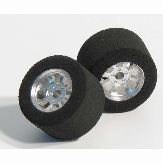 H&R Racing HR1103 Nascar SILVER Wheels, 27mm x 18mm Fish Foam Tires