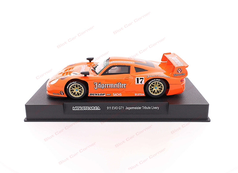 MR Slotcar MR1024 Porsche 911 GT1 EVO, Jagermeister Tribute No. 17