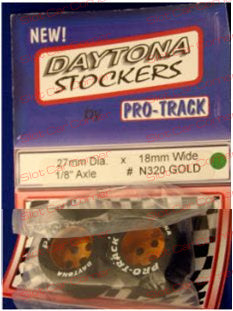 Pro-Track N320 GOLD Daytona Stockers 1/8" x 27mm x 18mm Wheels, Gold