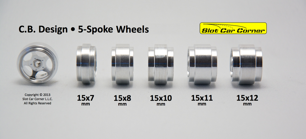 CBD0265 CB Design 5-Spoke Classic 15 x 11mm Aluminum Wheels