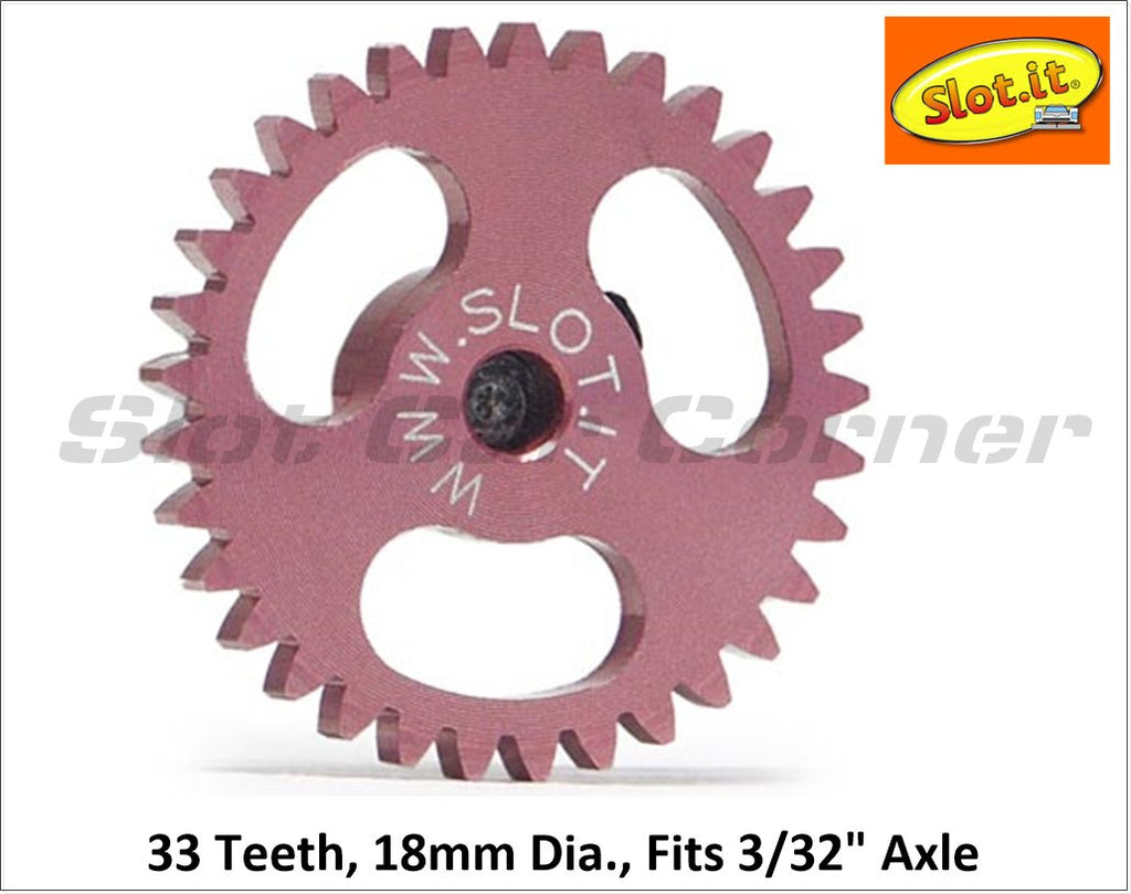 Slot.It GS1833 18mm Ergal Sidewinder Gear, 33T