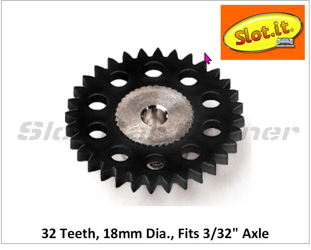 Slot.It GS1832-LPL Lightweight Plastic 18mm Sidewinder Spur Gear, 32 Tooth