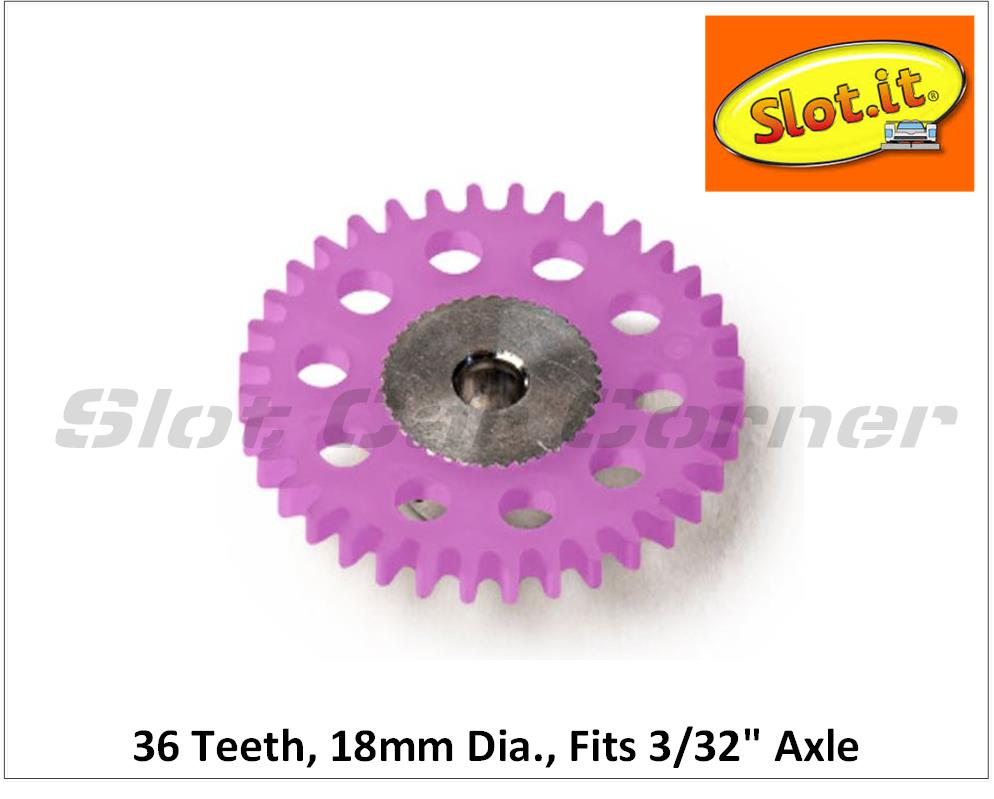 Slot.It GS1836-LPL Lightweight Plastic 18mm Sidewinder Spur Gear, 36 Tooth