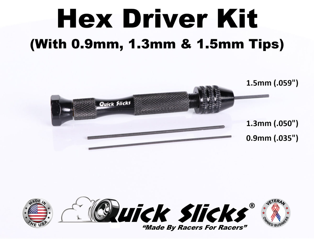 Quick Slicks Hex Driver Kit (0.9, 1.3 & 1.5mm Tips)