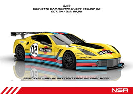 NSR 0437SW Corvette C7R Martini No. 2, Yellow (PRE-ORDER)