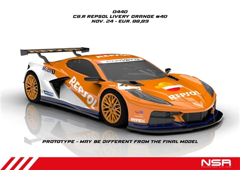 NSR 0440AW Corvette C8R No. 40, Repsol Orange (PREORDER)