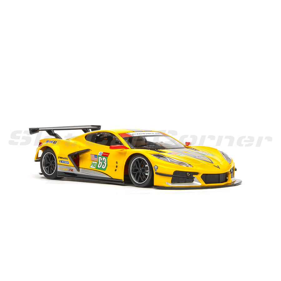 NSR 0549AW Corvette C8R No. 63, GTE Pro Le Mans 2021 slot car, front three-quarter view