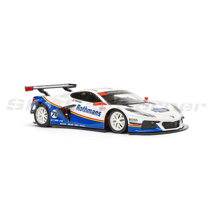 NSR 0578AW Corvette C8R No. 78, Rothmans Red slot car, front three-quarter view