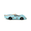 NSR 0657SW Ford P68 Alan Mann slot car, blue Gulf No. 07 livery, side profile