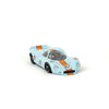 NSR 0657SW Ford P68 Alan Mann slot car, blue Gulf No. 07 livery, front three-quarter view