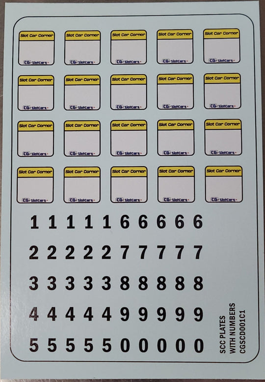 SCC Number Plate Waterslide Decals