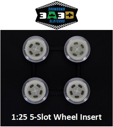 3A3D 3DP 1:25 Wheel Inserts, 5-Slot