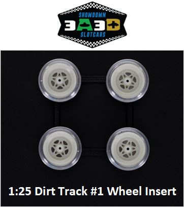 3A3D 3DP 1:25 Wheel Inserts, Dirt Track #1