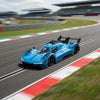 NSR 0615 Hypercar blue Test Car, manufacturer promotional image of the blue car on a track