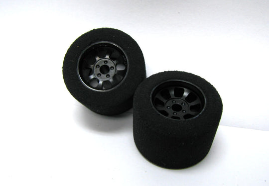 H&R Racing HR1101 Nascar BLACK Wheels, 27mm x 18mm Fish Foam Tires