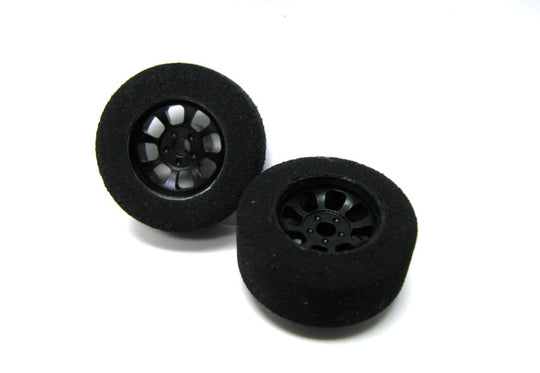H&R Racing HR1102 Nascar BLACK Wheels, 27mm x 12mm Standard Foam Tires