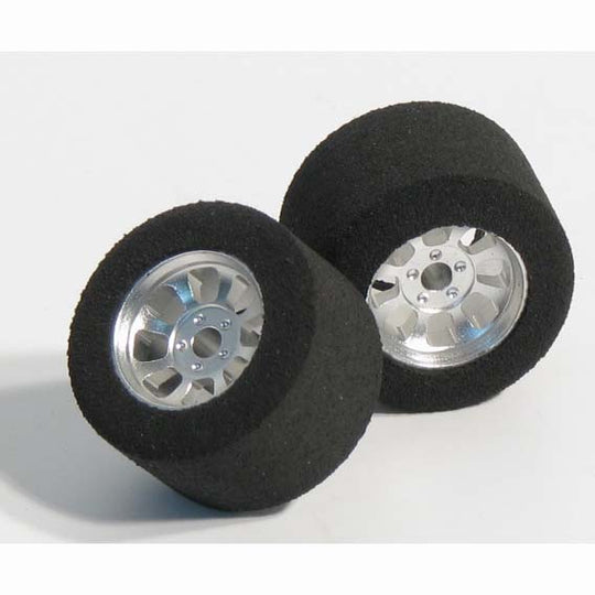 H&R Racing HR1103 Nascar SILVER Wheels, 27mm x 18mm Fish Foam Tires