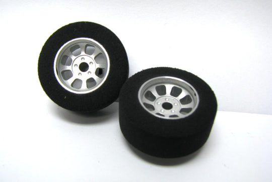 H&R Racing HR1104 Nascar SILVER Wheels, 27mm x 12mm Standard Foam Tires