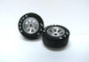 H&R Racing HR1105 Nascar SILVER Wheels, 27mm x 12mm Rubber Tires