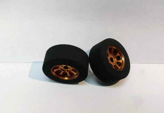 H&R Racing HR1131 Nascar GOLD Wheels, 27mm x 12mm Standard Foam Tires