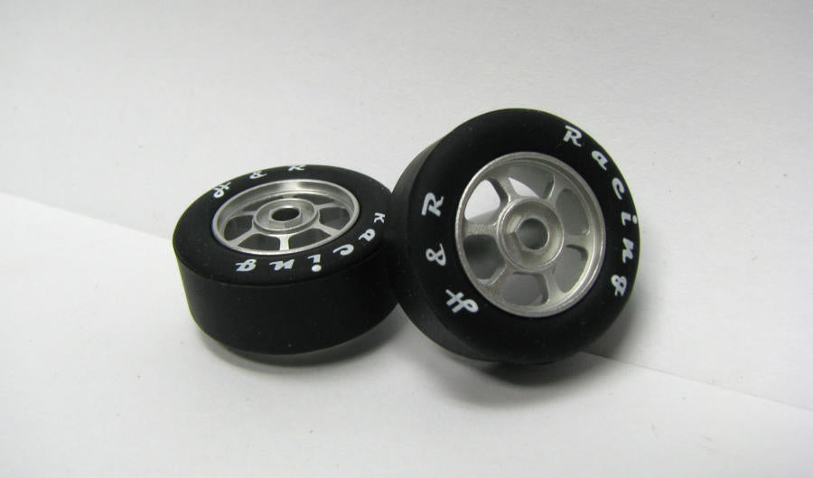 H&R Racing HR1352 6 Spoke SILVER Wheels, 27 x 12mm Silicone Tires