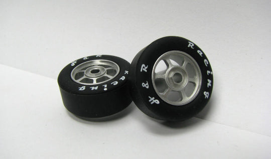 H&R Racing HR1352 6 Spoke SILVER Wheels, 27 x 12mm Silicone Tires