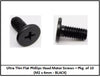 SCC Ultra Thin Flat Head M2 x 4mm Motor Retaining Screw, Black