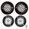 Mid-America MID 8767 Delta .890" Fronts and 1-3/16" dia. x .400" Wide Rears, SILVER Set