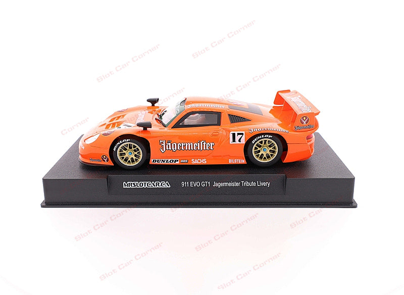 MR Slotcar MR1024 Porsche 911 GT1 EVO, Jagermeister Tribute No. 17
