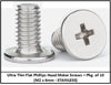 SCC Ultra Thin Flat Head M2 x 4mm Guide Screws, Stainless