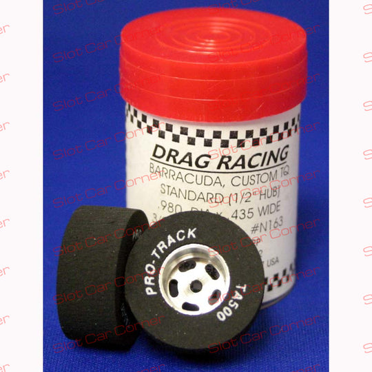 Pro-Track N163 3/32" x .980" x .435" Drag Rear Tire, Natural Rubber, 1/2" TQ Hub