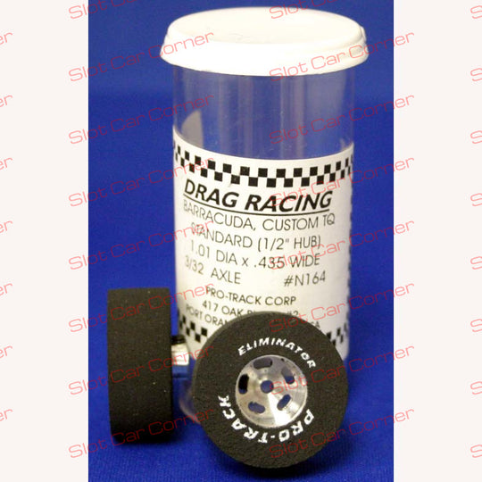 Pro-Track N164 3/32" x 1.01" x .435" Drag Rear Tire, Natural Rubber, 1/2" TQ Hub