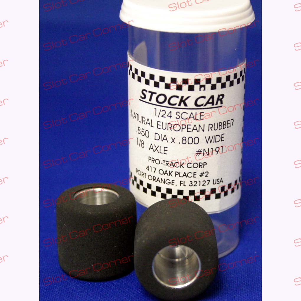 Pro-Track N191 1/8" x 13/16" x .800 Stock Car Tire, Natural Rubber, Standard 1/2" Hub