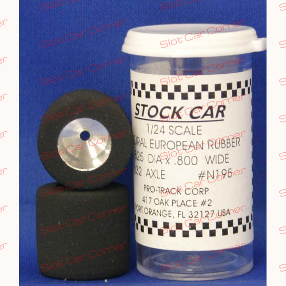 Pro-Track N195 3/32" x 13/16" x .800 Stock Car Tire, Natural Rubber, Standard 1/2" Hub