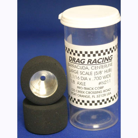 Pro-Track N211 1/8" x 1-1/16" x .700 Drag Tire, Natural Rubber, Standard 5/8" Hub