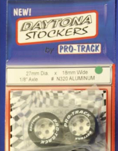 Pro-Track N320 Aluminum Daytona Stockers 1/8" x 27mm x 18mm Silver Wheels