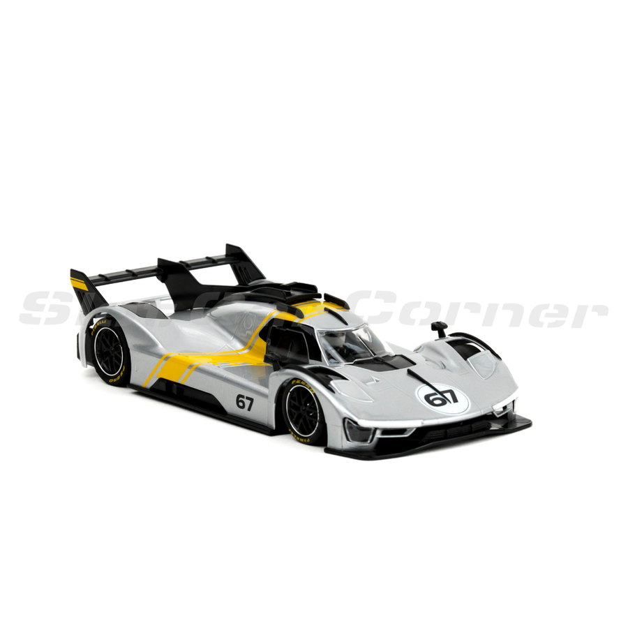 NSR Hypercar silver and yellow No. 67 fantasy livery, front three-quarter view