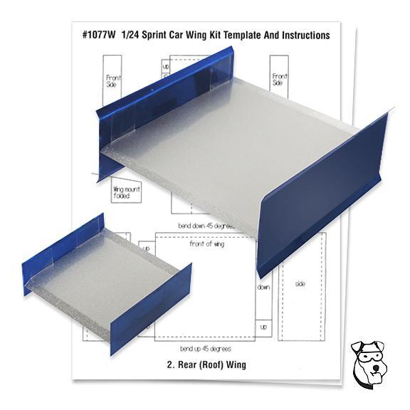 Parma 1073W Outlaw Sprint Car Lexan Wing Kit, .010" Clear Sheet and Templates