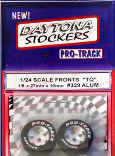 Pro-Track 329 Aluminum Daytona Stockers 1/8'' x 27mm x 10mm Wheels, Silver