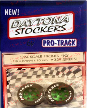 Pro-Track 329 GREEN Daytona Stockers 1/8'' x 27mm x 10mm Wheels, Green