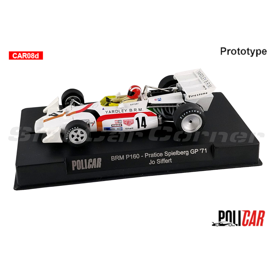 Policar CAR08d BRM P160 No. 14 Jo Siffert, 1971 Spielberg GP practice livery, prototype model
