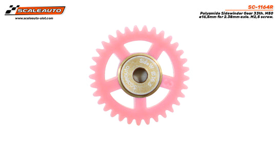 Scaleauto SC-1164R 16.5mm Polyamide Sidewinder Spur Gear, 33-Teeth