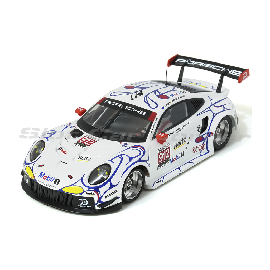 Scaleauto SC-6245RS RS slot car, Porsche 911 (991.2) GT3 RSR No. 912, front three-quarter view