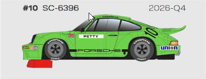 Scaleauto SC-6396R Porsche 911 RS Petty No. 10, '73 IROC Riverside (Pre-order)