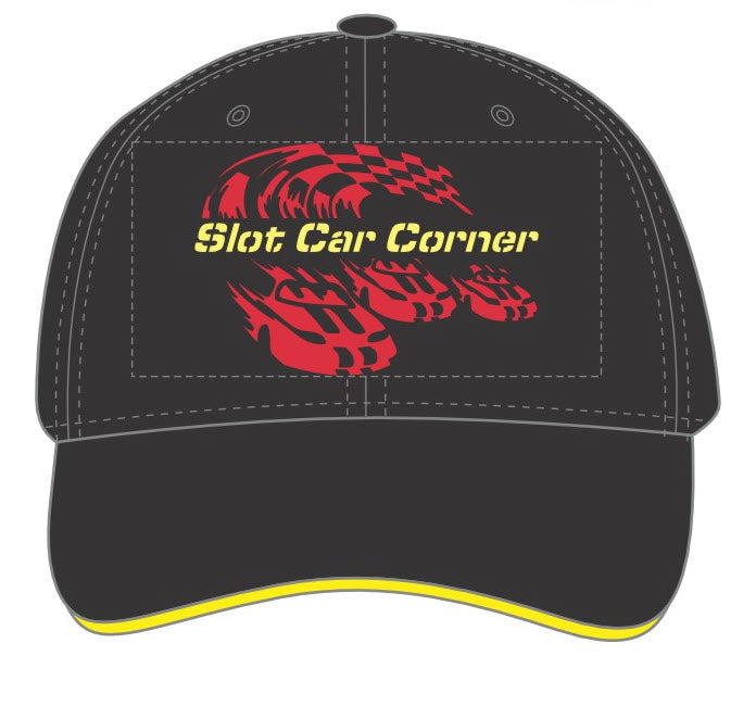 Slot Car Corner Hat, Red/Yellow Logo