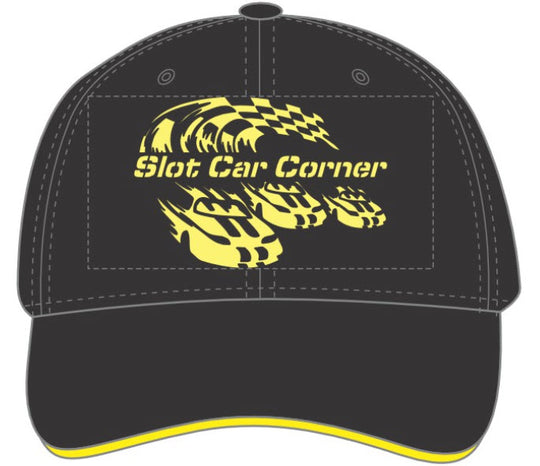 Slot Car Corner Hat, Yellow Logo