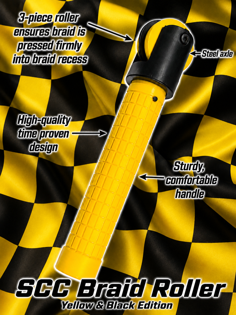 SCC Deluxe Braid Roller for 1/4'' Braid, Black & Yellow