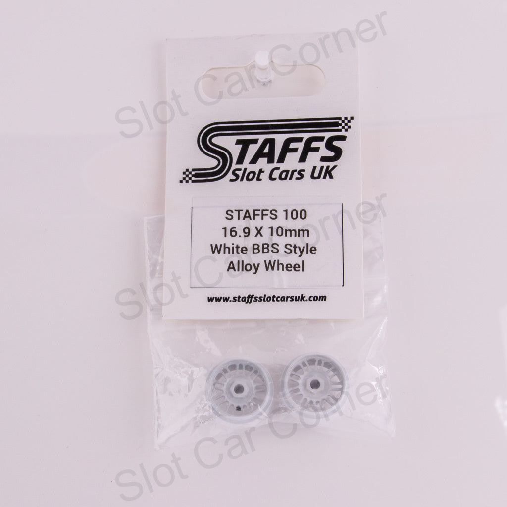 Staffs 100 16.9 x 10mm BBS Aluminum Wheels, White
