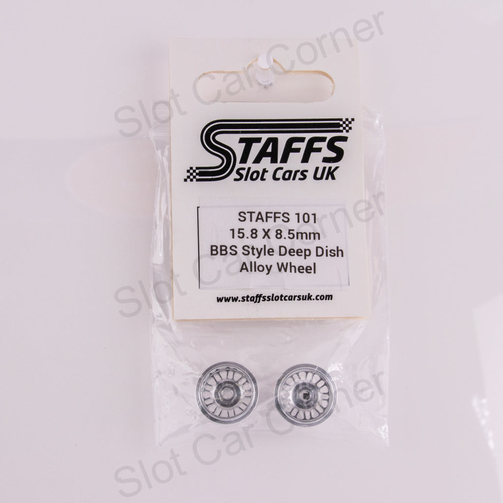 Staffs 101 15.8 x 8.5mm BBS Deep Dish Aluminum Wheels, Silver